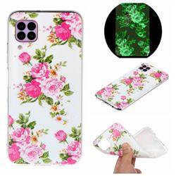 Peony Noctilucent Soft TPU Back Cover for Huawei P40 Lite