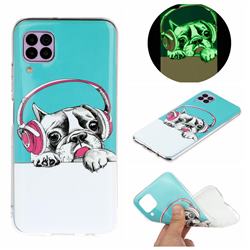 Headphone Puppy Noctilucent Soft TPU Back Cover for Huawei P40 Lite
