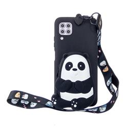 Cute Panda Neck Lanyard Zipper Wallet Silicone Case for Huawei P40 Lite