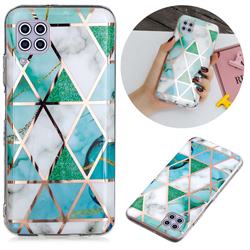 Green White Galvanized Rose Gold Marble Phone Back Cover for Huawei P40 Lite