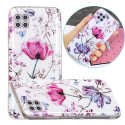 Magnolia Painted Galvanized Electroplating Soft Phone Case Cover for Huawei P40 Lite