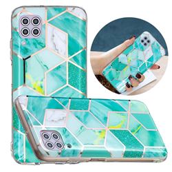 Green Glitter Painted Marble Electroplating Protective Case for Huawei P40 Lite