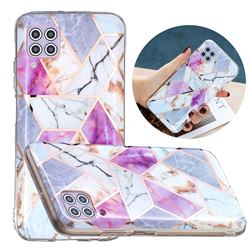 Purple and White Painted Marble Electroplating Protective Case for Huawei P40 Lite