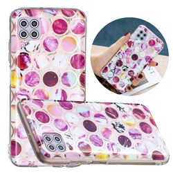 Round Puzzle Painted Marble Electroplating Protective Case for Huawei P40 Lite