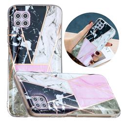 Pink and Black Painted Marble Electroplating Protective Case for Huawei P40 Lite