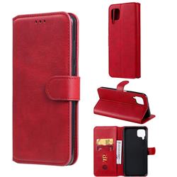 Retro Calf Matte Leather Wallet Phone Case for Huawei P40 Lite - Red