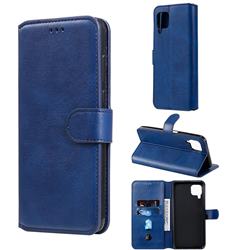 Retro Calf Matte Leather Wallet Phone Case for Huawei P40 Lite - Blue