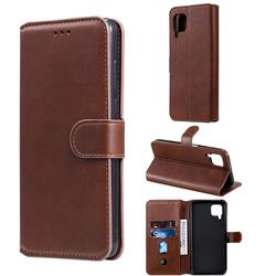 Retro Calf Matte Leather Wallet Phone Case for Huawei P40 Lite - Brown