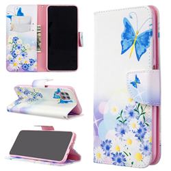 Butterflies Flowers Leather Wallet Case for Huawei P40 Lite