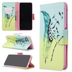 Feather Bird Leather Wallet Case for Huawei P40 Lite