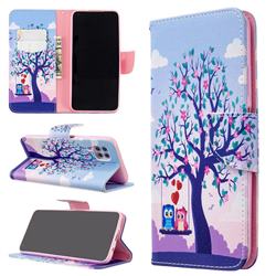 Tree and Owls Leather Wallet Case for Huawei P40 Lite