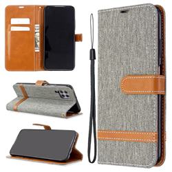 Jeans Cowboy Denim Leather Wallet Case for Huawei P40 Lite - Gray