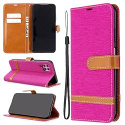 Jeans Cowboy Denim Leather Wallet Case for Huawei P40 Lite - Rose