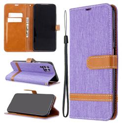 Jeans Cowboy Denim Leather Wallet Case for Huawei P40 Lite - Purple