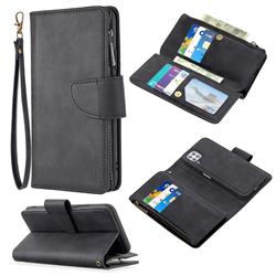 Binfen Color BF02 Sensory Buckle Zipper Multifunction Leather Phone Wallet for Huawei P40 Lite - Black