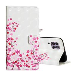 Cherry Blossom 3D Painted Leather Phone Wallet Case for Huawei P40 Lite