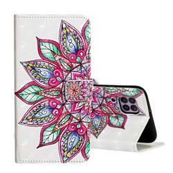 Mandara Flower 3D Painted Leather Phone Wallet Case for Huawei P40 Lite