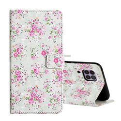 Roses Flower 3D Painted Leather Phone Wallet Case for Huawei P40 Lite