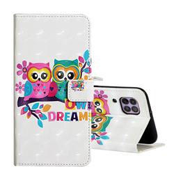 Couple Owl 3D Painted Leather Phone Wallet Case for Huawei P40 Lite