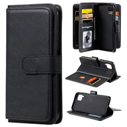 Multi-function Ten Card Slots and Photo Frame PU Leather Wallet Phone Case Cover for Huawei P40 Lite - Black