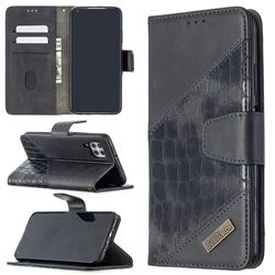 BinfenColor BF04 Color Block Stitching Crocodile Leather Case Cover for Huawei P40 Lite - Black