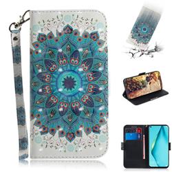 Peacock Mandala 3D Painted Leather Wallet Phone Case for Huawei P40 Lite