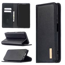 Binfen Color BF06 Luxury Classic Genuine Leather Detachable Magnet Holster Cover for Huawei P40 Lite - Black