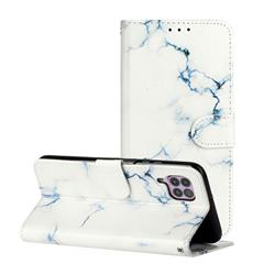 Soft White Marble PU Leather Wallet Case for Huawei P40 Lite