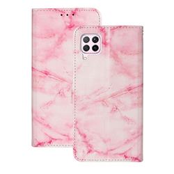 Pink Marble PU Leather Wallet Case for Huawei P40 Lite