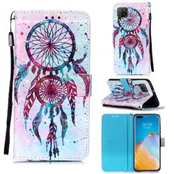 ColorDrops Wind Chimes 3D Painted Leather Wallet Case for Huawei P40 Lite