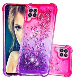 Rainbow Gradient Liquid Glitter Quicksand Sequins Phone Case for Huawei P40 Lite - Pink Purple