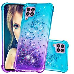 Rainbow Gradient Liquid Glitter Quicksand Sequins Phone Case for Huawei P40 Lite - Blue Purple