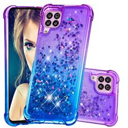Rainbow Gradient Liquid Glitter Quicksand Sequins Phone Case for Huawei P40 Lite - Purple Blue