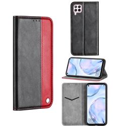 Classic Business Ultra Slim Magnetic Sucking Stitching Flip Cover for Huawei P40 Lite - Red