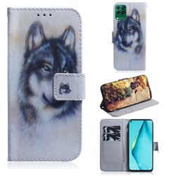 Snow Wolf PU Leather Wallet Case for Huawei P40 Lite