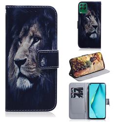 Lion Face PU Leather Wallet Case for Huawei P40 Lite