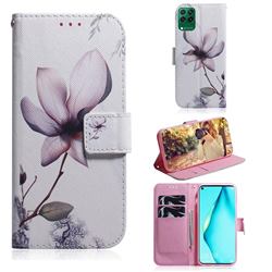 Magnolia Flower PU Leather Wallet Case for Huawei P40 Lite