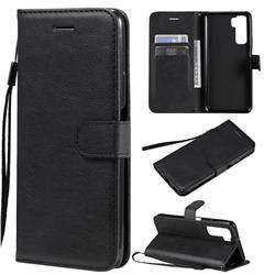 Retro Greek Classic Smooth PU Leather Wallet Phone Case for Huawei P40 Lite 5G - Black