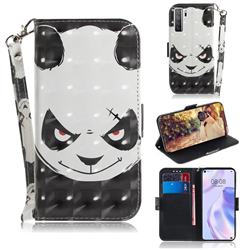 Angry Bear 3D Painted Leather Wallet Phone Case for Huawei P40 Lite 5G