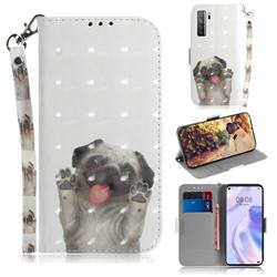 Pug Dog 3D Painted Leather Wallet Phone Case for Huawei P40 Lite 5G