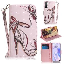 Butterfly High Heels 3D Painted Leather Wallet Phone Case for Huawei P40 Lite 5G