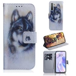 Snow Wolf PU Leather Wallet Case for Huawei P40 Lite 5G