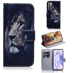Lion Face PU Leather Wallet Case for Huawei P40 Lite 5G