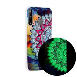 Colorful Sun Flower Noctilucent Soft TPU Back Cover for Huawei P40 Lite E