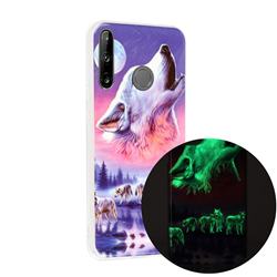 Wolf Howling Noctilucent Soft TPU Back Cover for Huawei P40 Lite E