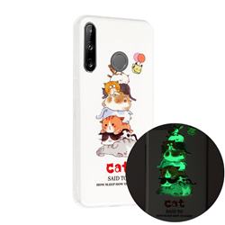 Cute Cat Noctilucent Soft TPU Back Cover for Huawei P40 Lite E