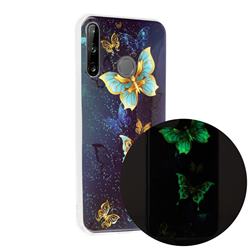 Golden Butterflies Noctilucent Soft TPU Back Cover for Huawei P40 Lite E