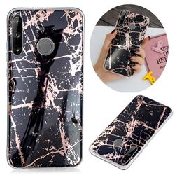 Black Galvanized Rose Gold Marble Phone Back Cover for Huawei P40 Lite E