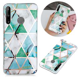 Green White Galvanized Rose Gold Marble Phone Back Cover for Huawei P40 Lite E