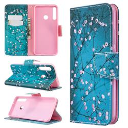 Blue Plum Leather Wallet Case for Huawei P40 Lite E